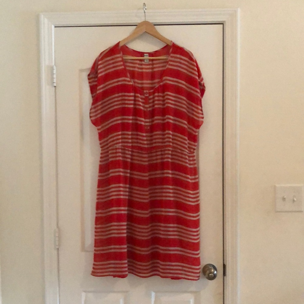 Orange and tan summer dress